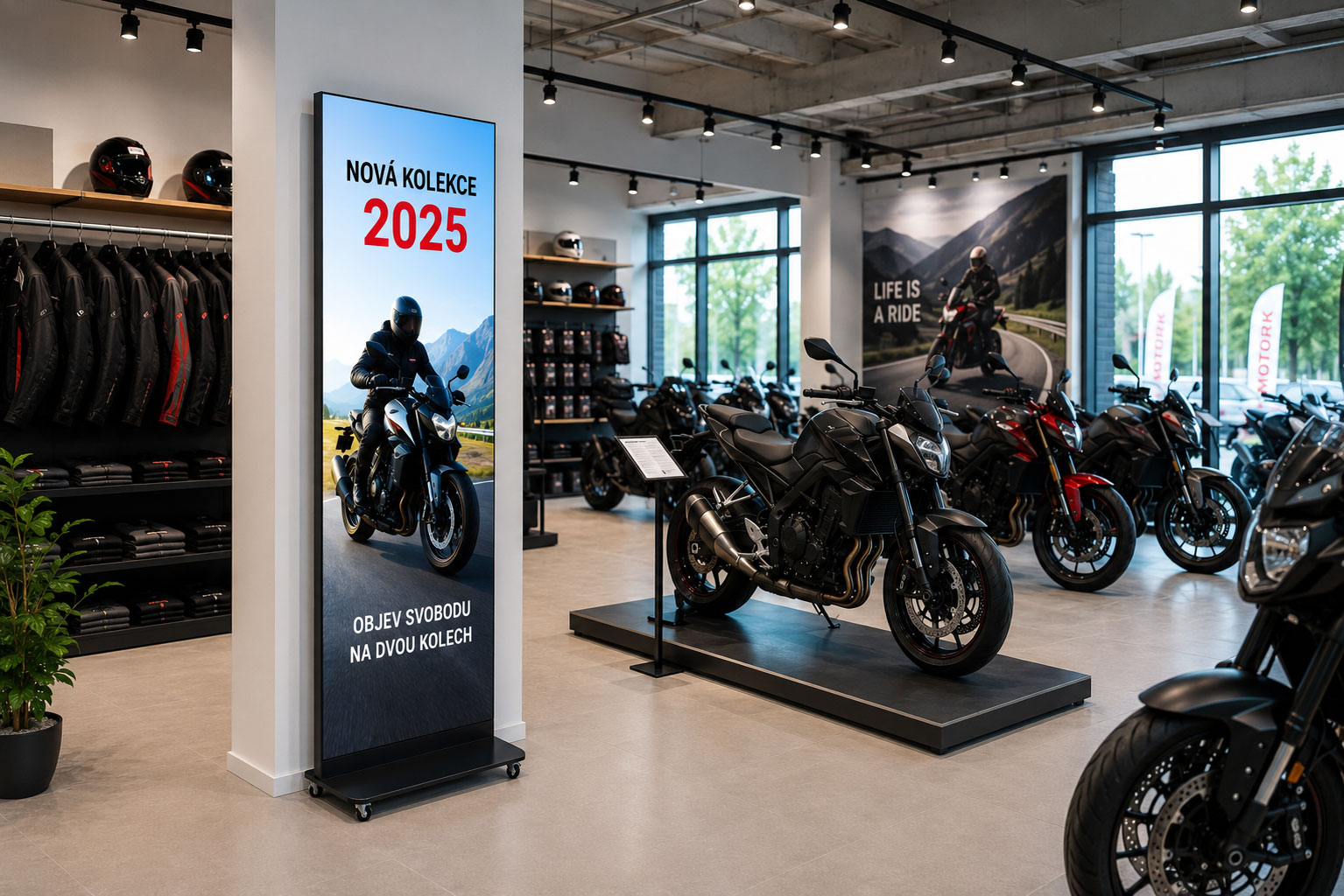LED poster v showroomu