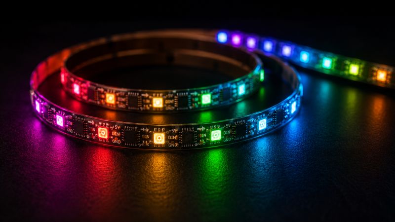 Digitální LED pásek s adresovatelnými LED