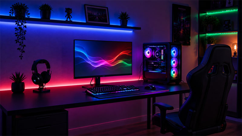 RGB LED pásek s barevným osvětlením
