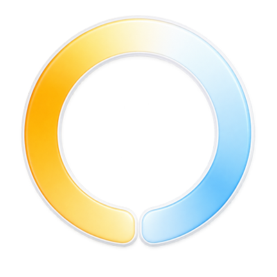 Symbol ovládání teploty bílé CCT